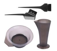 SMASOLO Kit de Tinte Cabello 4 Piezas Cuenco para Teñir, Taza Medidora y Pincel, Accesorios Plásticos Duraderos para Uso en Casa y Salón, Colores Surtidos para Aplicación Fácil y Práctica