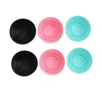 SMASOLO Limpiador de Brochas de Maquillaje de Silicona 6 Piezas Tamaño Portátil Alfombrilla para Lavado Suave Herramientas de Belleza Uso Manual Colores Negro Rosa Verde