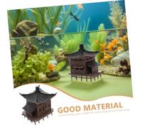 SMASOLO Miniature Asian Pavilion Figurine For Aquariums Plastic Bonsai Ornament Micro Landscape Decoration with Fade-Resistant Finish and Design