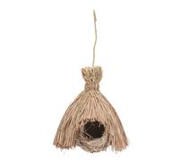 SMASOLO Nido Colgante para Pájaros Refugio Artificial Gota, Hecho de Paja Natural, Tamaño Mediano, Decoración Jardín Exterior, Adecuado para Aves Pequeñas y Medianas