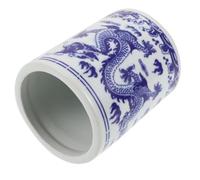 SMASOLO Organizador de Utensilios de Azul y Blanca Soporte Redondo para Cubiertos y Espátulas con Diseño de Dragón Bote para Cocina Decorativo y Funcional