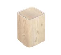 SMASOLO Papelera Plástico con Tapa Abatible Diseño Veta Madera Retro para Cocina Baño Oficina Ligera y Silenciosa Basurero Rústico para Hogar y Hotel