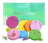 SMASOLO Pastillas Aromáticas de Ducha 30g Pack de 8 Flores Secas Naturales para Aromaterapia Tabletas de Sal para Baño Relajante y Cuidado Piel