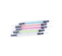 SMASOLO Pincel de Uñas de Silicona con Cabeza Doble y Mango Acrílico Herramienta de Escultura para de Uñas para y Salones de Transparente con Rhinestones Decorativos