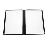 SMASOLO Portamenús para Restaurantes y Bares Libro de Portadas de Menús de Hotel Negro 6 Páginas y 12 Caras Soporte para Menú de Vinos Cubierta Resistente Esquinas Plateadas Adecuado
