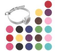 SMASOLO Pulsera Difusora de Aceites Esenciales para Mujer Acero Inoxidable Ajustable con Medallón Hueco Set con 20 Almohadillas de Algodón Accesorio Aromaterapia Adecuado para Viajes y
