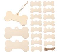 SMASOLO Recortes De Huesos De Perro 5x10 Cm Madera Natural Sin Acabado Para Manualidades Placas De Bricolaje Personalizadas Etiquetas Diy Para Decoración Colgante 24 Unidades Cordel De Yute 10 m