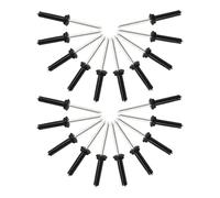 SMASOLO Remaches de Triple Agarre para Kayak 30 Piezas, Kit de Remaches de Aluminio Negro Impermeables, Accesorios Marinos para Canoas y Embarcaciones Pequeñas, Fijación