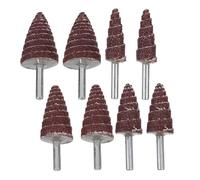 SMASOLO Ruedas Abrasivas de Láminas Cónicas 8 Piezas Vástago de 6 MM para Amoladora Eléctrica Surtido de Cabezales de Lijado y Pulido Discos Abrasivos para Esmerilado Industrial y