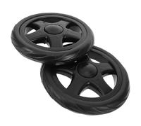 SMASOLO Ruedas de Repuesto para Carrito de Compra 2 Piezas Ruedas Giratorias Pequeñas de Plástico Negro para Escaleras Compactas para Carros Utilitarios y Lavandería