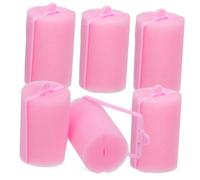 SMASOLO Rulos de Esponja Cabello 6 Unidades Tamaño sin Calor para Peinar Mujeres Uso Nocturno Color Rosa