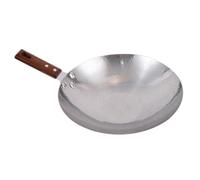 SMASOLO Sartén Wok Acero Inoxidable Mango Madera para Freír y Cocinar Mariscos Olla Versátil para Cocina Casera y Profesional