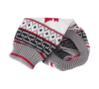 SMASOLO Suéter Navideño para Perros y Gatos Ropa de Invierno Cálida Patrón de Hojas de Arce Suéter de Punto de Talla L 14 Color Gris Disfraz para Festivales y Fiestas Mascotas