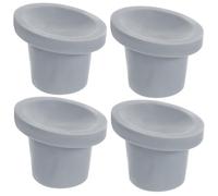 SMASOLO Tapones de Goma Antideslizantes para Patas de Sillas de Ducha y Banco de Transferencia 28 MM Diámetro Caucho Reforzado Inserto Metálico 4 Unidades Gris para Baño Seguro y