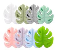 SMASOLO Tapones de Silicona para Punta de Aguja de Tejer, 8 Colores Surtidos, Protectores Antideslizantes Ligeros y Flexibles en Forma de Monstera, Accesorios para Tejido y Crochet