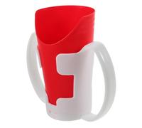 SMASOLO Vaso para Ancianos con Diseño Ergonómico Soporte Desmontable Copa Antiderrames de Plástico para Pacientes y Personas con Dificultades Motoras para Rehabilitación y Coordinación