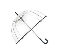 SMATI Paraguas burbuja largo transparente Clásico y básico ; Apertura automática ; Diámetro=85cm ; Paraguas de mujer ; Color del borde negro