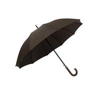 SMATI Paraguas de bastón Grand Class para hombre - Varillas reforzadas y forradas de fibra; Ultra cortaviento; Diámetro 118cm; Automático; Funda protectora; Color MARRÓN