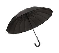 SMATI Paraguas de bastón para hombre Grand Class - 16 varillas y fibra reforzada; Ultra resistente al viento; Diámetro 114cm; Automático; Color NEGRO