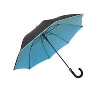 SMATI Paraguas grande de doble lona Ultra resistente al viento; Diámetro=105 cm; Apertura automática; Paraguas para dos personas; Paraguas para hombre/mujer; Color NEGRO/TURQUESA