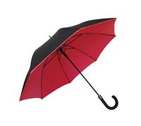 SMATI Paraguas grande de doble lona Ultra resistente al viento; Diámetro=105 cm; apertura automática; paraguas para dos personas; Paraguas para hombre/mujer; Color NEGRO/ROJO