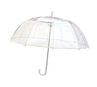 SMATI paraguas largo transparente 12 varillas en forma de campana con su apuerta automatica(Transparente Blanco)