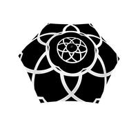 SMATI Paraguas plegable compacto apertura y cierre automático; A prueba de viento; Robusto; Diámetro=97cm; gran clásico; Funda protectora; Paraguas de mujer; Flor blanca y negra.