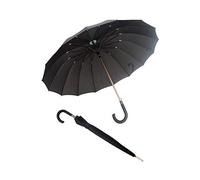 Smati Parapluie long noir automatique - Gentleman 16 baleines fibre de verre Susino Paraguas clásico, 92 cm, 114 liters, Negro (Noir)
