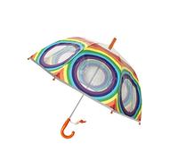 SMARTBULLE Paraguas burbuja infantil transparente con borde reflectante: A prueba de viento; Diámetro=71cm; Apertura manual; Paraguas para niña y niño; Estampada : ARCO IRIS