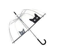 SMATI SMARTBULLE Paraguas burbuja largo transparente - Sólido; Apertura automática; Diámetro=85cm; Paraguas para mujer; Estampado de GATO; Paraguas en forma de cúpula