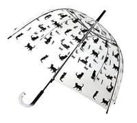 SMATI SMARTBULLE Paraguas burbujo largo transparente - Sólido; Apertura automática; Diámetro=85cm; Paraguas para mujer; Estampado de gato; Paraguas en forma de cúpula