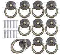 smatime 10 Piezas Tiradores de Anilla Retro Bronce Manija de Anillo Redondo Pomo de Armario Aleación de Zinc Perillas Cajón Anillo Pomos y Tiradores con Tornillo para Cajón Armario Tocador Muebles