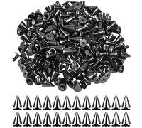 smatime 100 Pzs Tachuelas para Ropa Remaches de Cuero Punk Tachuelas Decorativas para Cuero Cono Picos Remaches con Pincho y Tornillo para Decoración de Bricolaje Bolso Zapatos Ropa Cinturones, Negro