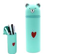 Smavles Estuche 2 en 1 de Silicona Suave, Estuche Vertical Lapices, Estuche de Dibujos Papeleria Cute Kawaii Aesthetic Estuche Portalápices para Niños