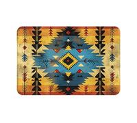 SMAZDFXX Alfombra de baño de Franela Supersuave de 40,6 x 60,9 cm, Estilo Vintage Nativo Americano del suroeste, con diseño geométrico, Antideslizante, Absorbente para baño, Cocina y Dormitorio.