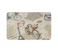 SMAZDFXX Alfombra de Entrada Estilo Retro Vintage con la Palabra París en Forma de Corazones, Ideal para la Puerta de Entrada, la Cocina o el Dormitorio. 49 x 80 cm (19,3 x 31,5 Pulgadas).