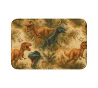 SMAZDFXX Alfombra de Terciopelo con Borde de Bloqueo de Cristal de Dinosaurio de Jungla Vintage de 40 x 60 cm