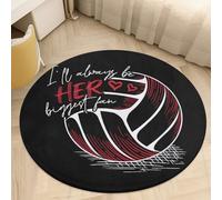 SMAZDFXX Alfombra Redonda de Terciopelo Coral con la Frase I'Ll Be Her Biggest Fan (60 x 60 cm)