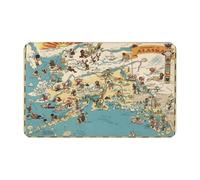 SMAZDFXX Alfombra Vintage de 1935 con Mapa del Estado de Alaska para la Puerta de Entrada, Ideal para la Cocina o el Dormitorio. 49 x 80 cm (19,3 x 31,5 Pulgadas).