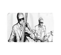 SMAZDFXX Alfombras Decorativas para Puerta de Entrada con músicos de Jazz Tocando la batería en Concierto. Ideales para Cocina, Dormitorio o Cualquier Espacio. 49 x 80 cm (19,3 x 31,5 Pulgadas).