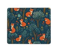 SMAZDFXX Alfombrilla de ratón Fox and Tree Antideslizante e Impermeable con Estampado, Bordes cosidos y Base de Goma, 18 x 22 cm.