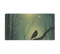 SMAZDFXX Alfombrilla de ratón Mystic Moon Tree & Crow, tamaño Grande, Base de Goma Antideslizante, 16 x 29,5 Pulgadas.