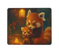 SMAZDFXX Alfombrilla de ratón Red Panda Family Warming Fireside, Antideslizante e Impermeable, con Bordes cosidos y Base de Goma, 7,9 x 9,5 Pulgadas.