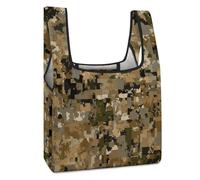 SMAZDFXX Bolsa de compras plegable con diseño de camuflaje marrón, camuflaje arcoíris, purpurina y degradado, reutilizable, ideal para el mercado, viajes y acampadas.