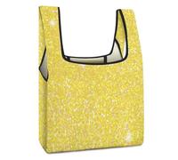 SMAZDFXX Bolsa de compras plegable reutilizable con purpurina ombré amarilla y rosa y azul, ideal para el mercado, viajes y acampadas.