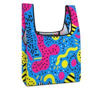 SMAZDFXX Bolsa de compras plegable, reutilizable, estilo retro grunge de los años 80 y 90, ideal para el mercado, viajes y acampadas.