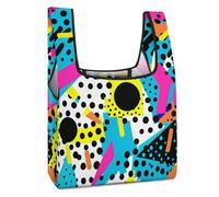 SMAZDFXX Bolsa de compras plegable, reutilizable, estilo retro neón de los años 80 y 90, estilo grunge, para el mercado, viajes y acampadas.