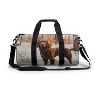 SMAZDFXX Bolsa de deporte pequeña con diseño de perro de campo en un paisaje invernal, bolso de mano deportivo con correa para el hombro para hombres y mujeres