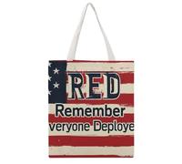 SMAZDFXX Bolsa de lona reutilizable para compras de comestibles, de 38 x 40 cm, con la frase Remember Everyone Deployed