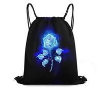 SMAZDFXX Bolsillo deportivo con cordón ajustable Burning Blue Rose con una cuerda especial que es resistente y duradera.